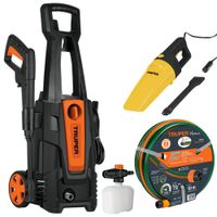 Combo hidrolavadora 1800PSI,  Aspiradora 12V, manguera de 10m TRUPER