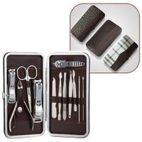 Set Manicure Pedicure 12 en 1 Acero Inox con Estuche