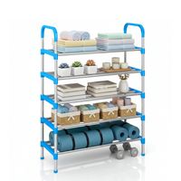 Zapatera de 5 Niveles Estante Organizador Armable Multifuncional Azul