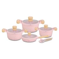 Juego de Ollas Valeska Roca Volcánica 10pzs Rosa