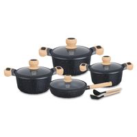 Juego de Ollas Valeska Roca Volcánica 10pzs Negro
