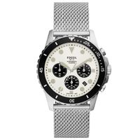 Reloj Fossil FB-01 FS5915 Fecha Cronómetro Acero Inoxidable Dial Blanco