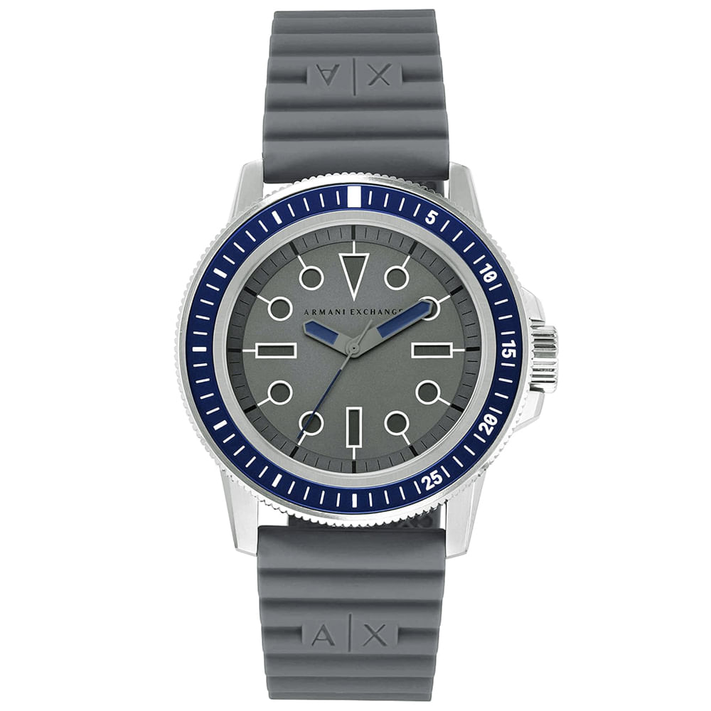Reloj Armani Exchange Leonardo AX1862 Acero Inoxidable Correa Silicona y Dial Gris