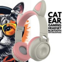 Audífonos Bluetooth con Micrófono Orejas Gato Luz LED - GY