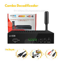 Decodificador Sintonizador Digital Tv Full Hd + ANTENA HD +ACCESORIOS - copy
