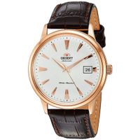 Reloj Orient Bambino 2 FAC00002W0 Automático Fecha Acero Inoxidable Oro Rosado Cuero Marrón