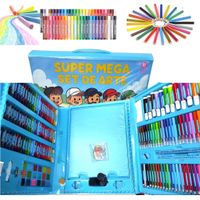 Set de arte 208 piezas pinturas y acuarelas para pintar - celeste
