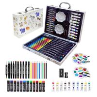 Set de arte 48 piezas maleta con pinturas y acuarelas - Blanco