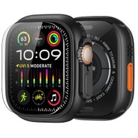 Case Metal y Mica de Vidrio Templado Para Apple Watch Ultra Ultra 2 Ultra 3 Negro