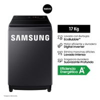 Lavadora Automática SAMSUNG Carga Superior 17Kg Ecobubble Negro