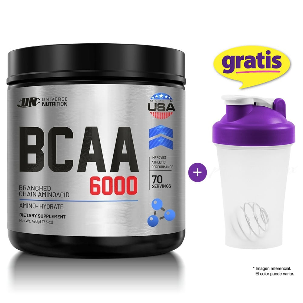 BCAA'S 6000 480 GR UNIVERSE AMINOÁCIDOS FRUIT PUNCH + SHAKER