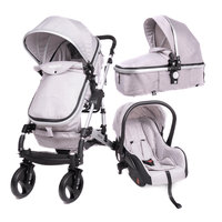 COCHE DE BEBE DE LUJO 3 EN 1 ELEGANTE CON ASIENTO DE HUEVITO GRIS