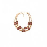 Collar Mujer Sfera Choker Stones Lls Sanqd Marrón