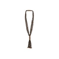Collar Mujer Sfera Nudo Cuentas Mate Negro