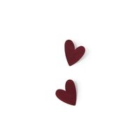 Pendientes Mujer Sfera Corazon Terciopelo Burdeos