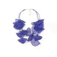 Collar Mujer Sfera Choker Trenza Con Bordado Argu Mx Azul Oscuro