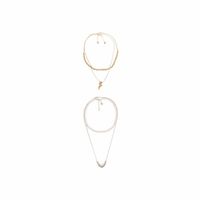 Set Mujer Sfera Multifilas Metal Oro Plata