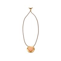 Collar Mujer Sfera Medallon Escultorico Beige