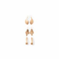Pendientes Mujer Sfera Set3 Cascada Oro