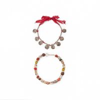Set Mujer Sfera Choker Con Cuerda Lls Sanqd Multicolor