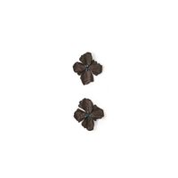 Pendientes Mujer Sfera Flores Negras Negro