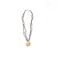 Collar Mujer Sfera Nuditos Pieza Metal Azul Marino