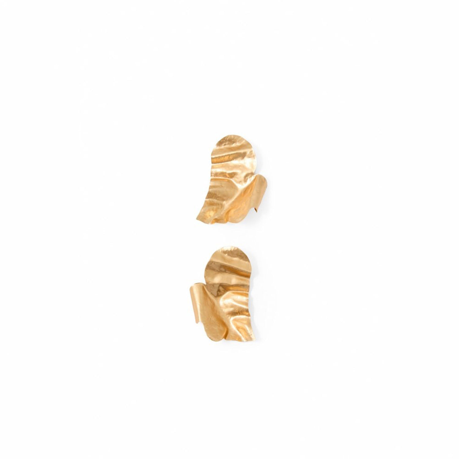 Pendientes Mujer Sfera Metal Escultoricos Oro