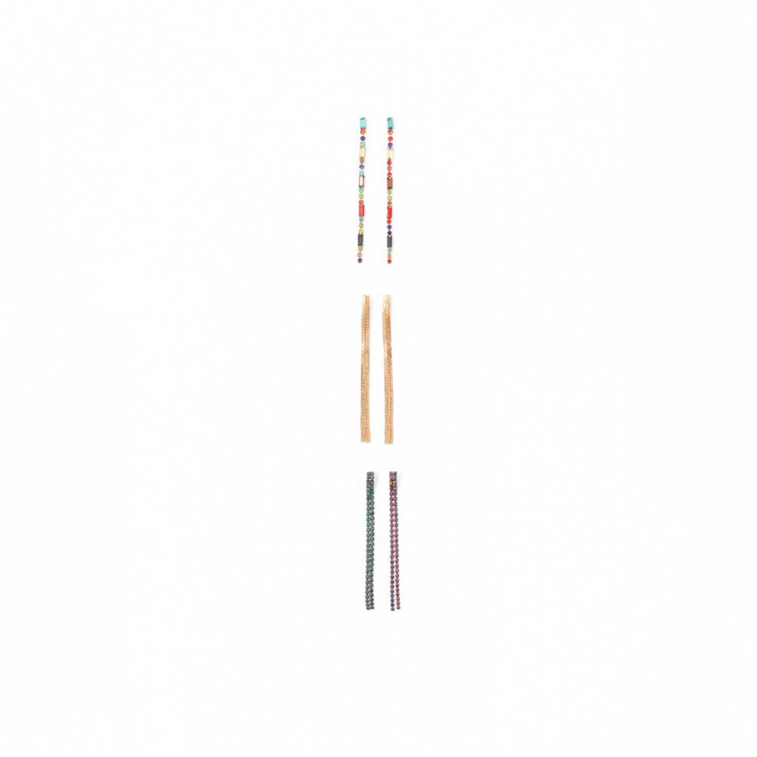 Set Mujer Sfera Largos Brillos Multicolor