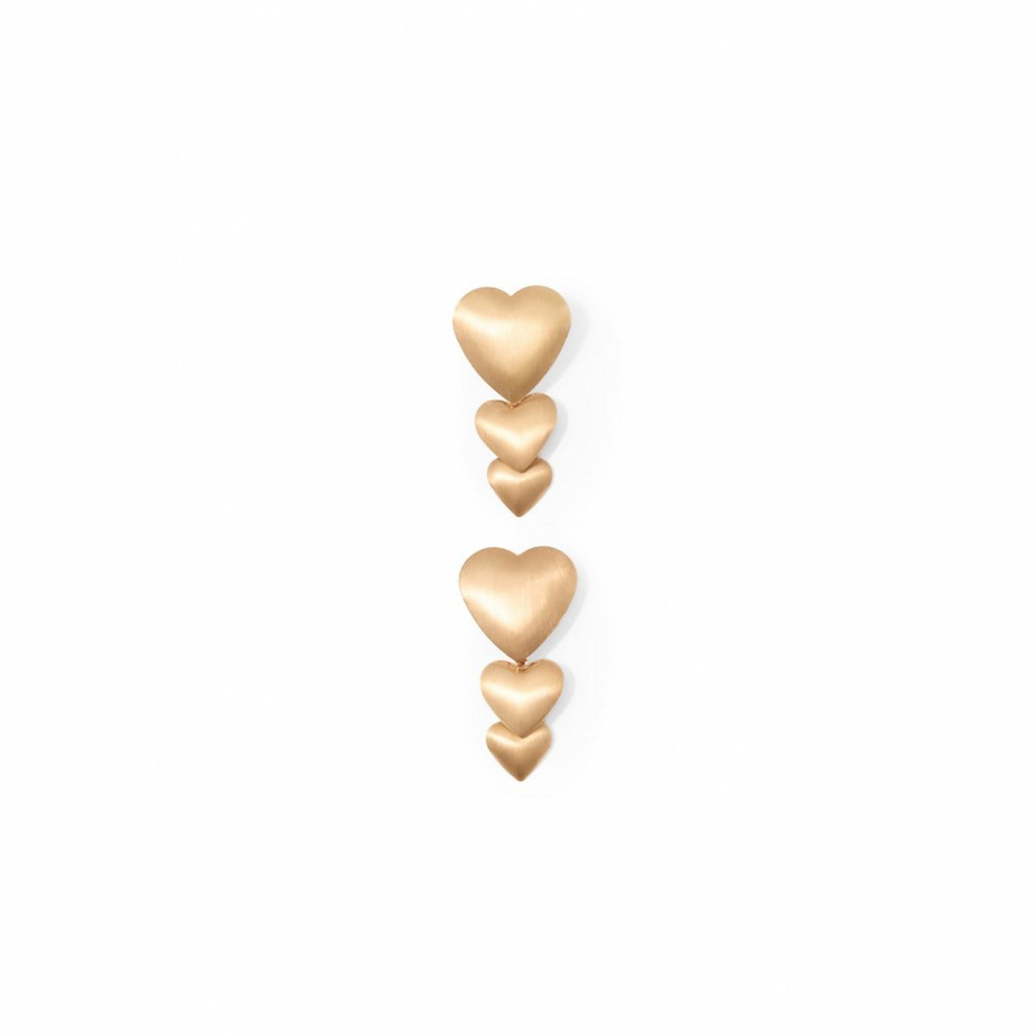 Pendientes Mujer Sfera Triple Corazon Oro
