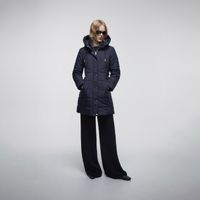 Abrigo Mujer Sfera Parka Larga Azul Marino