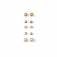 Pendientes Mujer Sfera Cadenas Sobre Aro Metalizado