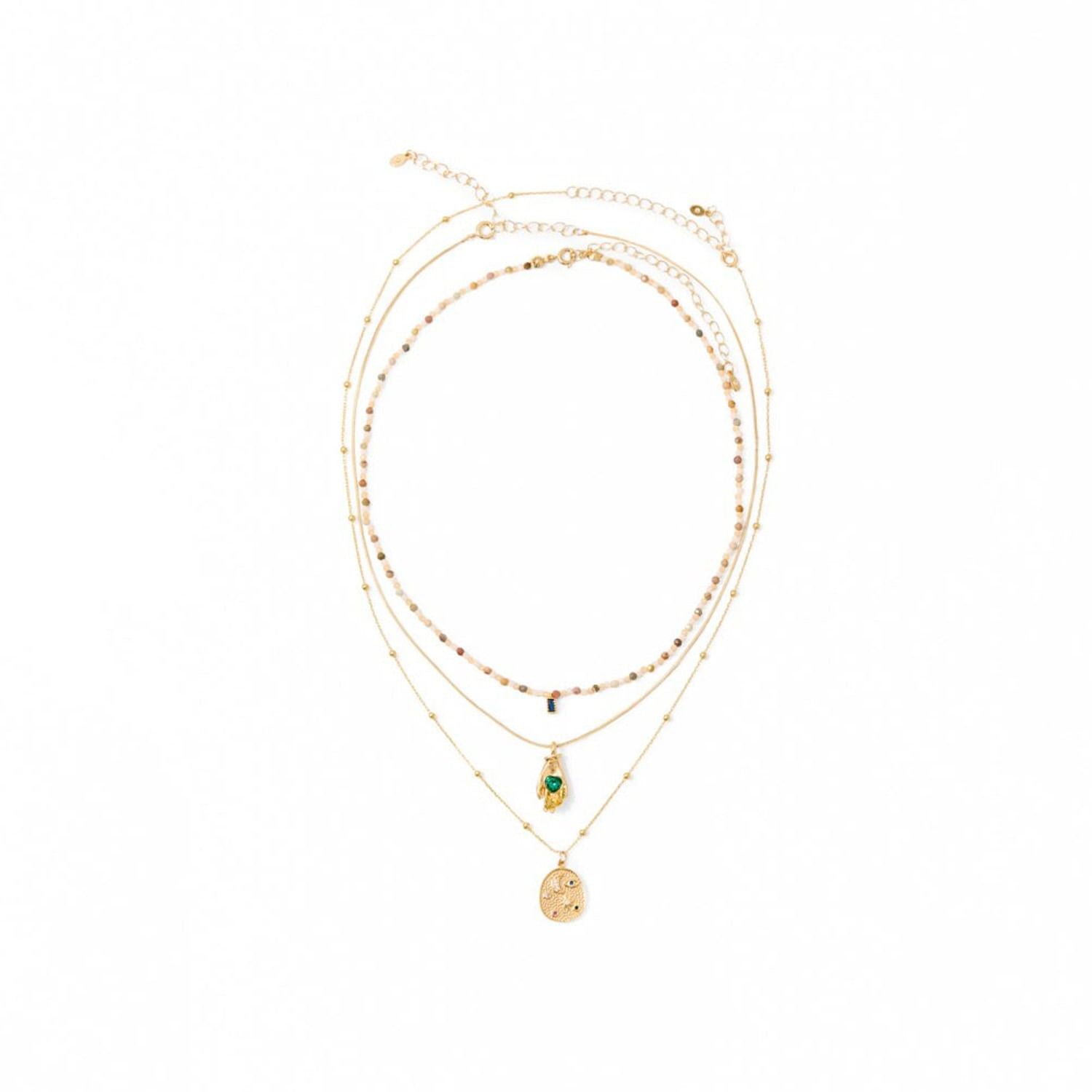 Set Mujer Sfera Choker Rigid Con Beads Col Multicolor