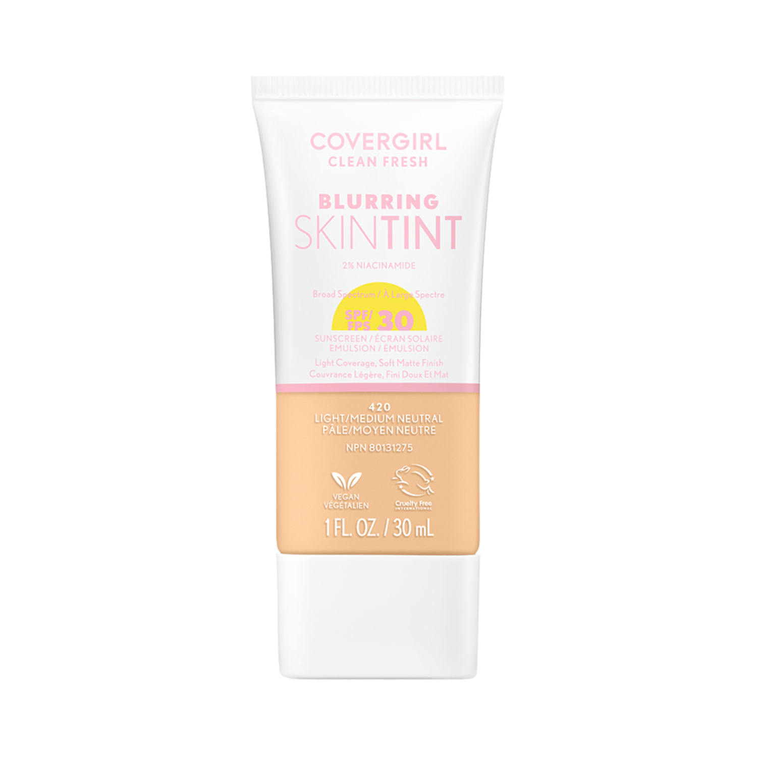 Base Covergirl Clean Fresh Blurring Skin Tint Light Medium Neutral 420