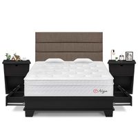 Dormitorio Niza Con 4 Cajones Queen Laqueado + Velador Bari