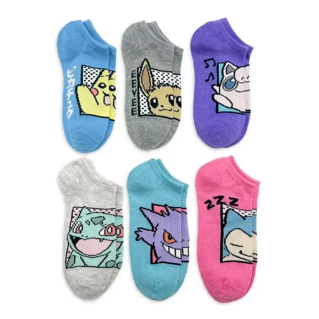 Pokemon 6 Par De Medias Color Pastel Talla S Niños