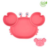 Plato Silicona Cangrejo con Ventosa Para Bebe Rosa Chicle