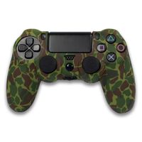 Funda de Silicona para mando PS4 Camuflaje Verde Oscuro