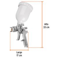 Pistola para pintarpintar gravedad vaso plástico, profesional  1.7 mm