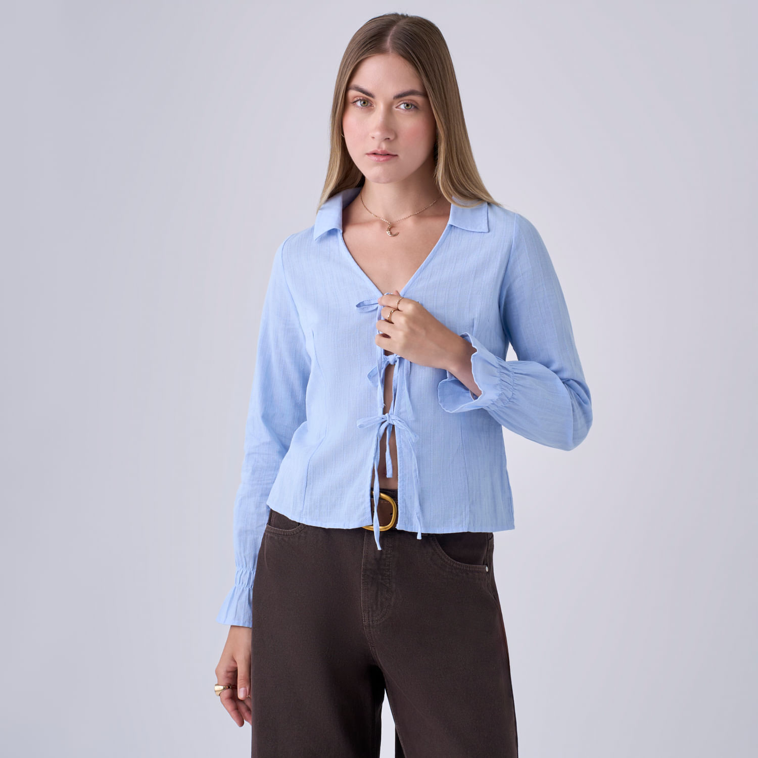 Blusa Mujer Textura Hypnotic Manga Larga