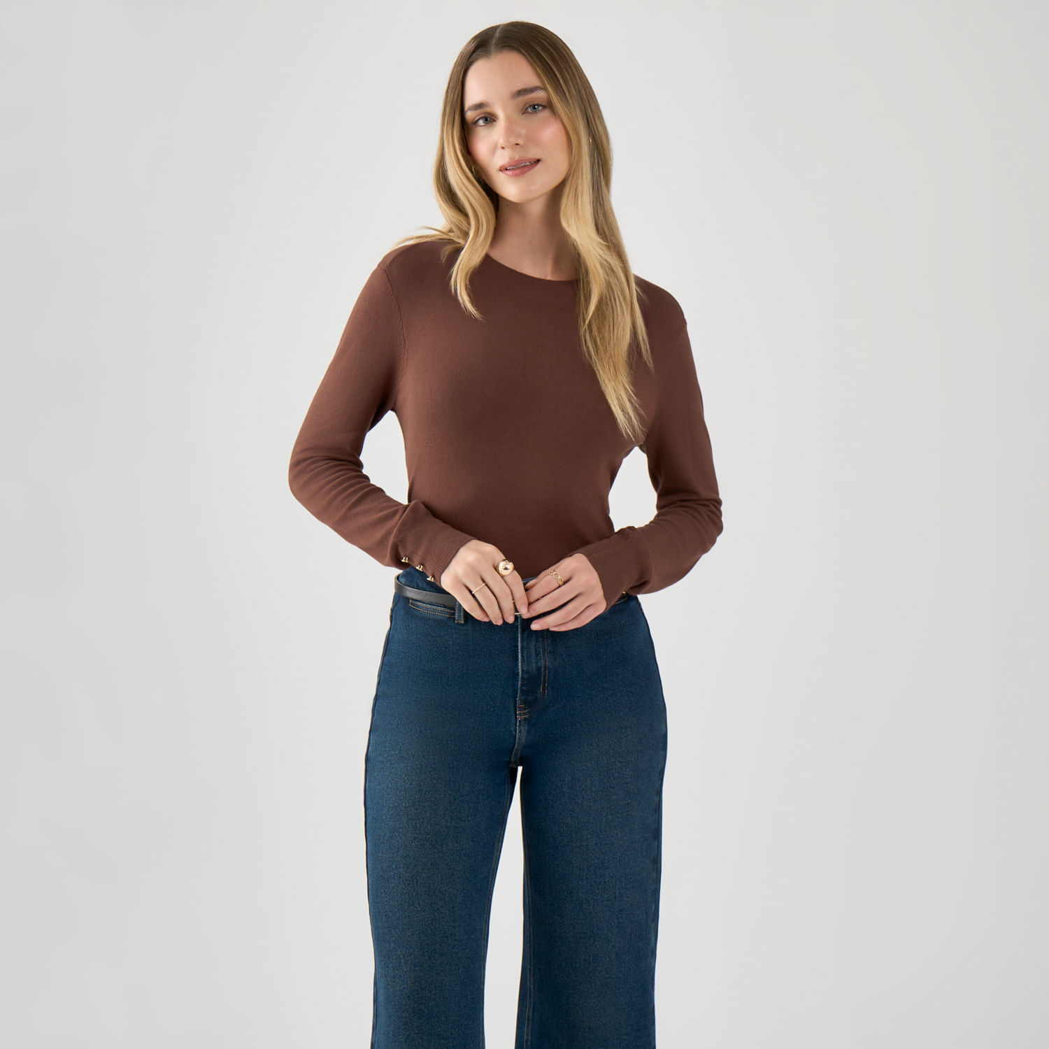 Chompa Mujer Rayon Mock Malabar Manga Larga