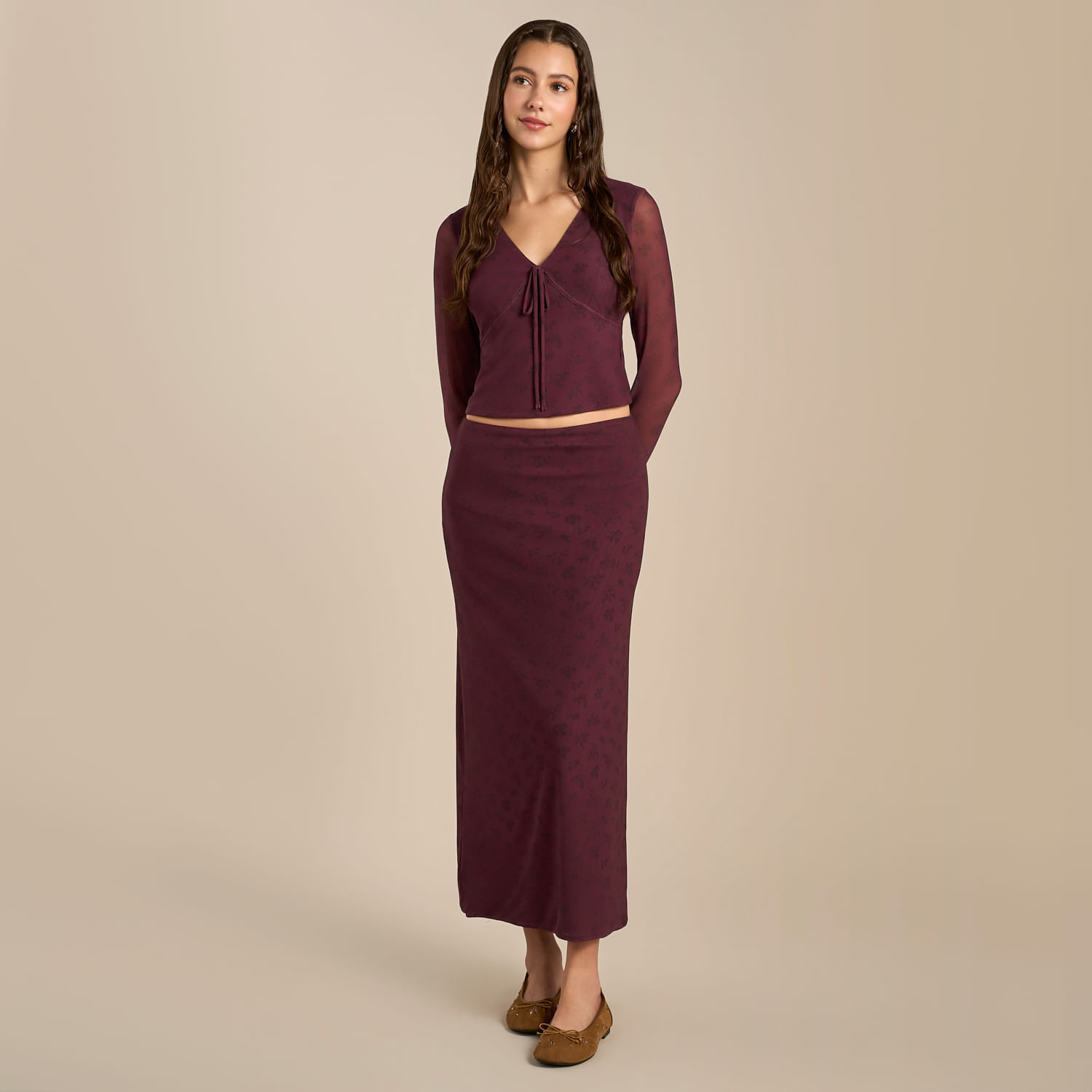 Falda Midi Mujer Mesh Amc