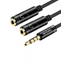 Adaptador Splitter Jack 3.5mm Audífonos Divisor 2 Hembra Mini netcom