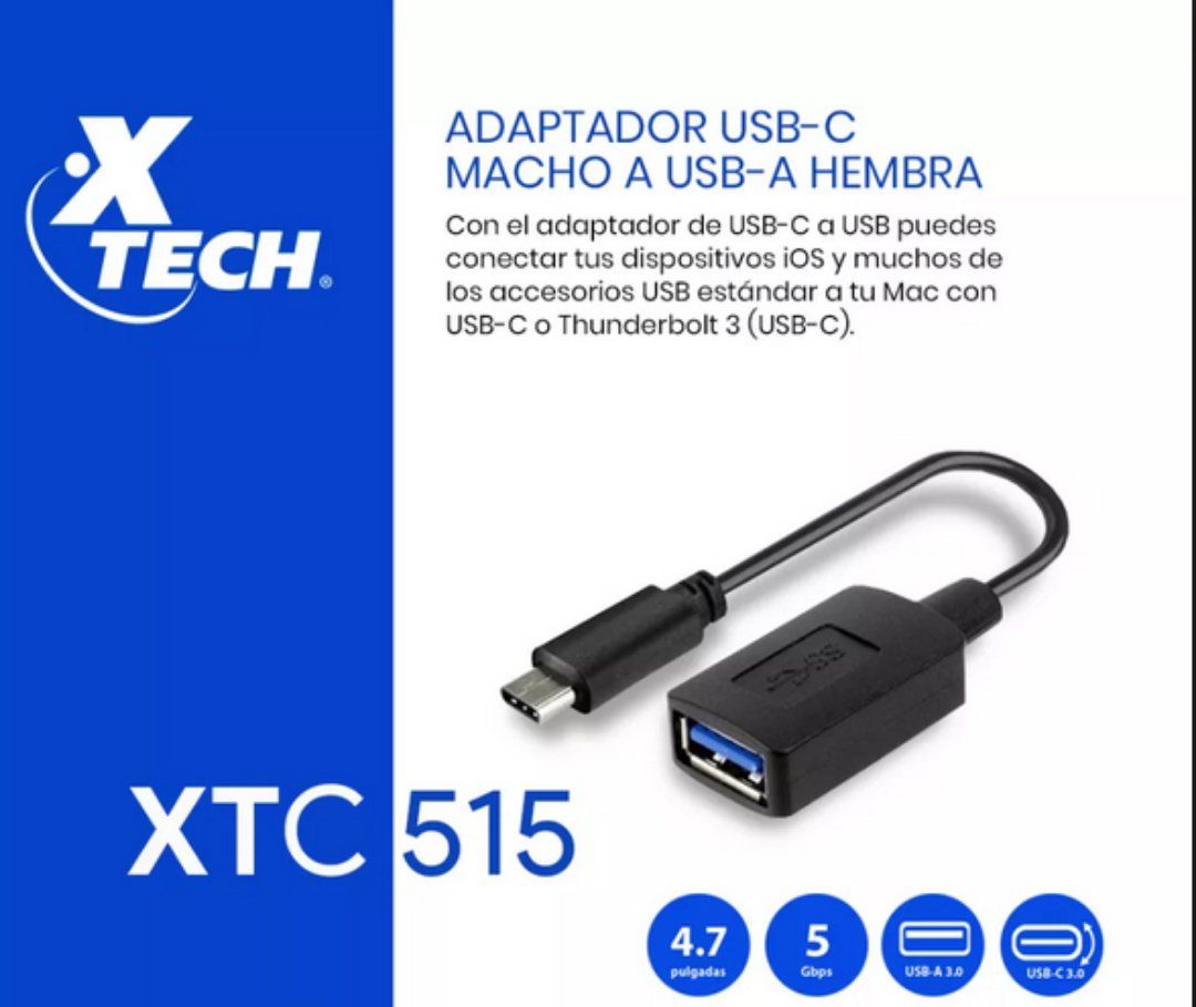 Adaptador USB-C a USB-A Hembra Cable de datos XTC 515