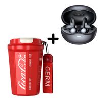 Combo Vaso Coca-Cola Rojo 390 ml + Audífono Remax W29 Negro