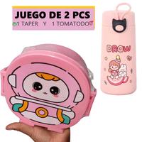 Set de 1 Tomatodo botella de 300ml y 1 Taper de 3 compartimentos
