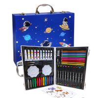 Set de arte 48 piezas maleta con pinturas y acuarelas - Azul