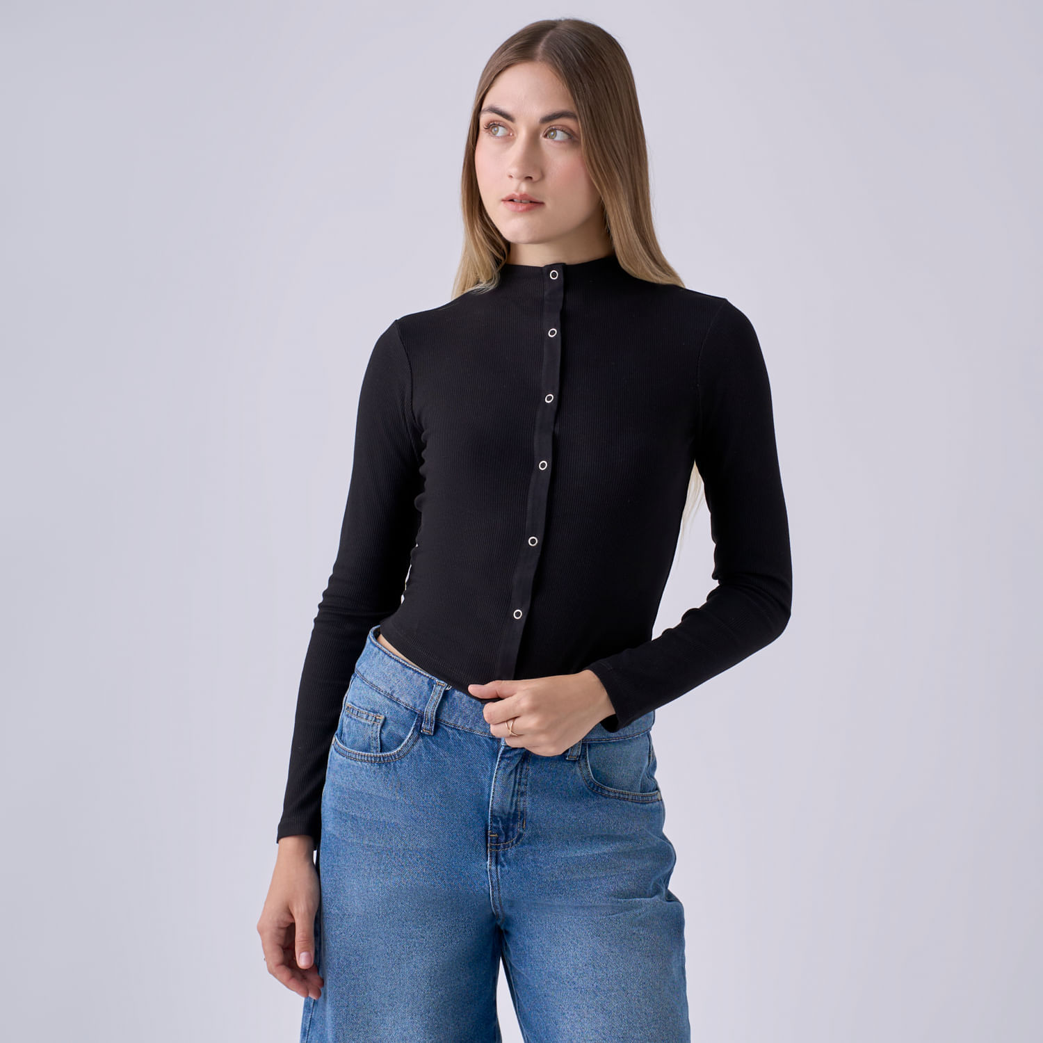 Polo Mujer Brochecitos Hypnotic Manga Larga