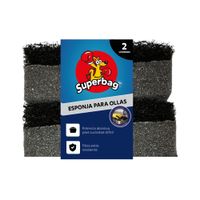 Esponja para Ollas SUPERBAG Fibra Negra x2un