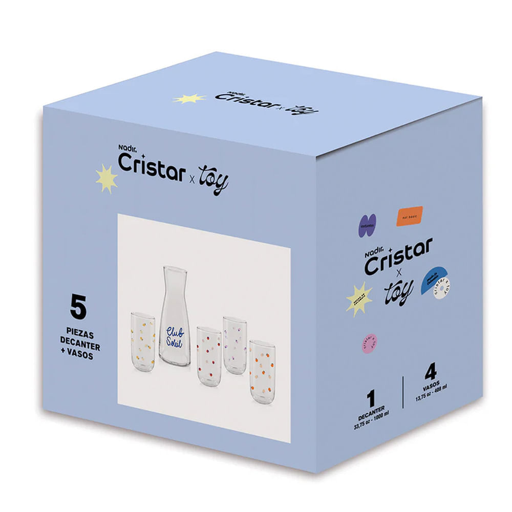 Set CRISTAR Capella x5un (Decanter + 4 Vasos)