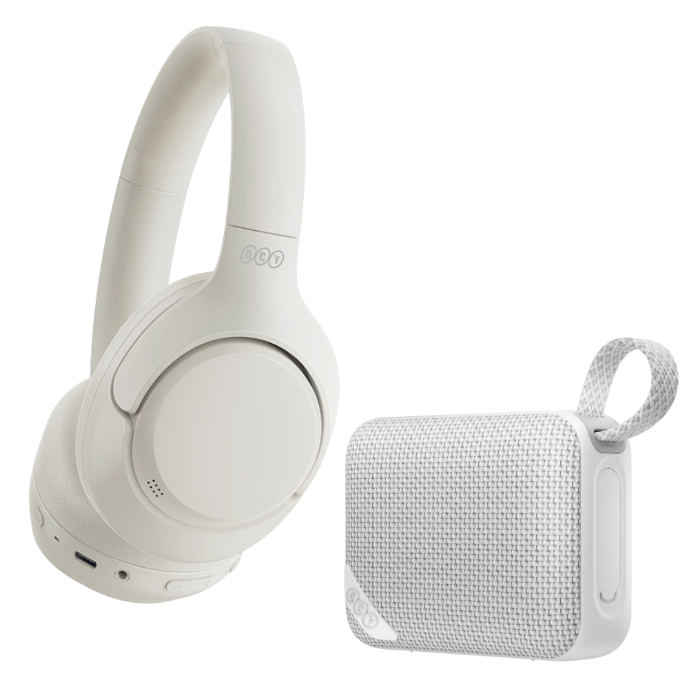 Combo QCY audífonos H3 Blanco + QCY speaker SP2 Blanco